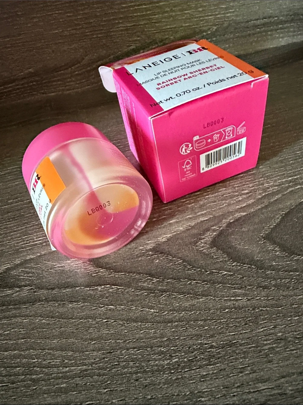 ❤️$32 NWT Laneige X Baskin Robbins Lip Sleeping Mask Rainbow Sherbet 20g